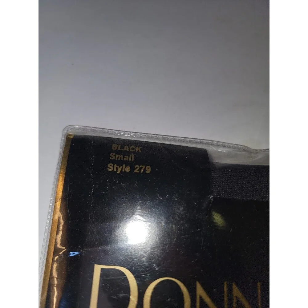 Vintage Donna Karan New York Sueded Silk Opaque Tights Small Black Style 279